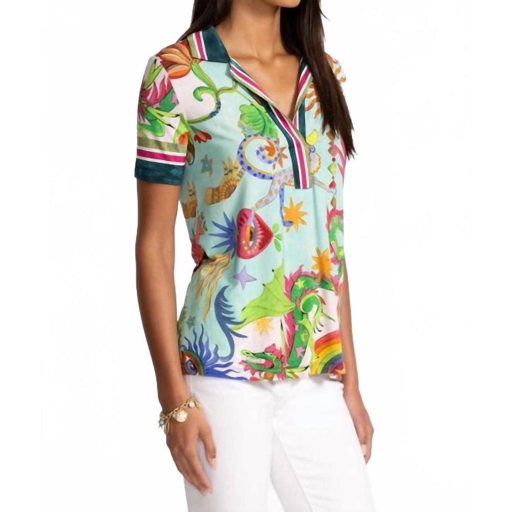 NEW JOHNNY WAS janie favorite short sleeve swing polo - plus in kayla - Picture 2 of 3